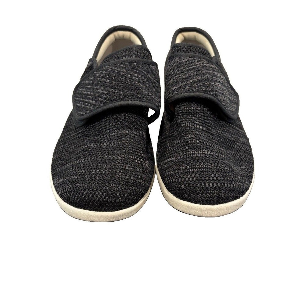 Youyun Shoes Mens 7 Womens 8 Diabetic Hook And Loop Comfort Sneakers Grey Fabric